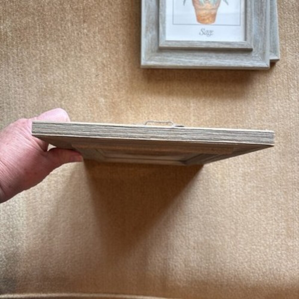 EUC Set Of Three Herb Portraits Thyme Sage Basil, Faux Wood Frame, 9 1/2 X 7 1/2 - Picture 8 of 12